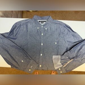 Kenneth Cole New York Men's Casual Blue Button Down Shirt